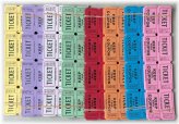 Carnival Raffle Tickets - Double Stub, 100 of Each Color