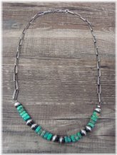 Southwestern Turquoise Link Necklace