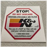 Air Filter Alert Decal - Brushed Aluminum Finish