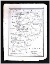 Antique French Miniature Map - Aisne Region