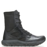 Rush Tall Zip Black Leather Lace-Up Boots