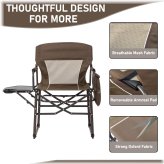 Rustic Retreat Foldable Chair with Convenient Side Table