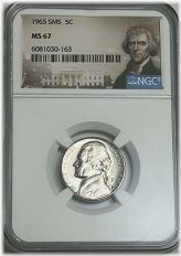 1965 SMS NGC MS67 Special Mint Set Uncirculated Nickel