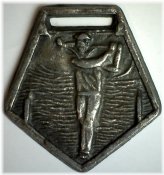 Silvertone Golf Medal Key Fob