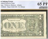 1993 $1 Bill Insufficient Missing Ink Error Note Paper Money PCGS 65 PPQ