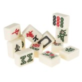 Ornate Chinese Mahjong Set with 144 Tiles and Elegant Case