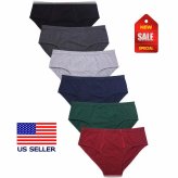 Cotton Comfort Bikini Briefs for Men - Low Rise, Solid Colors (S,M,L,XL)