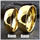 Titanium Gold Bands - Unisex 6/8mm Wedding Rings