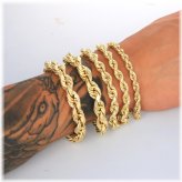 Golden Rope Diamond Cut Bracelet