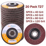 Assorted Grit Flap Wheels - 20 Pack (T27)