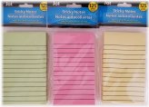 Ruled Jot Sticky Notes - 125 Sheets/Pad (Green, Pink, Yellow)