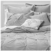 Montvale Gray Pinch Pleat Bedding Set