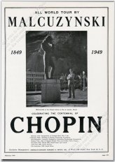 Vintage Print Ad for Witold Malcuzynski's 1949 Piano Recital Tour
