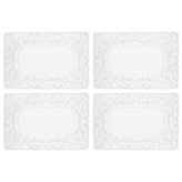 White Lace Vinyl Placements, Set of 4