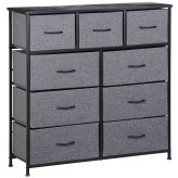 Gray Fabric Drawer Dresser Tower
