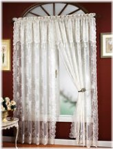 Lace Valance Tassel Curtain Panel