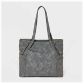 Charcoal Gray Multi-Pocket Tote by VR NYC