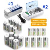 PowerMax Rechargeable Battery Set with Multi-Size Charger