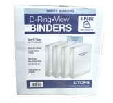 White D-Ring View Binders - 4 Pack