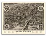 St. Louis 1907 Panoramic Map - 18x24