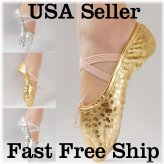 Golden Sparkle Ballet Shoes