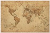 Vintage Cartography Print - Sepia World Map