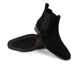 Black Almond Toe Suede Dress Boots by Azar Man