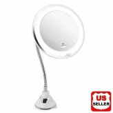 MagniLight Vanity Mirror with Flexible Arm and 10X Magnification