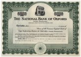 Oxford National Bank Stock Certificate (Pennsylvania)
