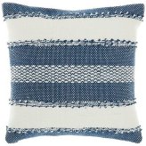 Navy Stripe and Dot Square Throw Pillow by Mina