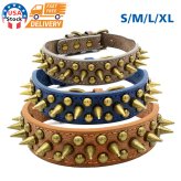 Retro Spike Leather Collar for Large Dogs