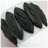 Victorian Fern Mourning Pressed Horn Expansion Bracelet