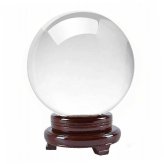 Harmony Sphere: Clear Quartz Crystal with Wood Stand