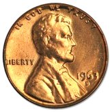 Shiny Red Lincoln Memorial Coins from 1963