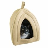 Cozy Retreat for Your Feline Companion - Enclosed Cat Igloo Bed with Removable Cushion