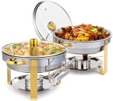 Golden Glass Lid Buffet Set