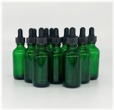 Green Glass Dropper Bottles (12-Pack)