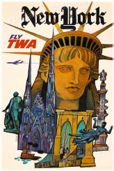 TWA Vintage Travel Poster - New York 1960s