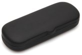 Black Clamshell Glasses Case with Microfiber Cleaning Cloth