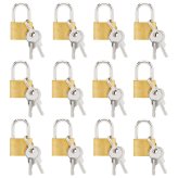 Miniature Keyed Padlocks - Set of 12 for Secure Travel