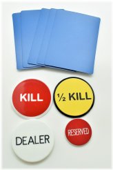 Poker Pro Button Set with Blue Cut Cards