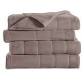 Mushroom Beige Quilted Fleece Heated Blanket by Sunbeam