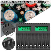 Smart 8-Slot Battery Charger with LCD Screen for AA/AAA Batteries