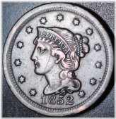 Braided Beauty Large Cent - 1852 Recut Date N-7