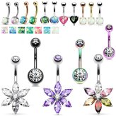 Opal Solitaire Navel Barbell Piercing