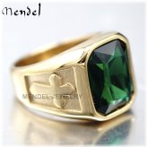 Greenstone Cross Ring for Men