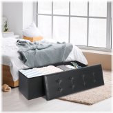 Foldable Faux Leather Storage Bench