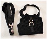Escape-Proof Small Black Cat Harness & Leash Set by Pupteck