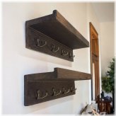 Wooden Key Hook Wall Shelf