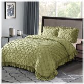 Charming Lace Ruffle Comforter Set with Pillow Shams for Youngsters